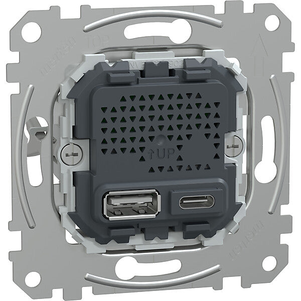 Merten USB Ladestation-Einsatz Typ A+C MEG4366-0140